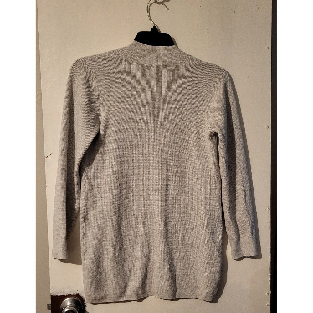 Cyrus Open Front Knit Blazer Cardigan Women's Medium Gray Lightweight Sweater - Picture 2 of 3